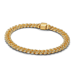 Shannelise | Cuban Pink Bracelet 18k Gold Aurevea Atelier