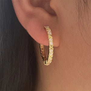 Aurelisse | Zirconia Cross Earrings 18K Gold Aurevea Atelier