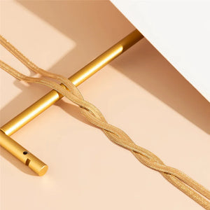 Elegant Long Necklace with Adjustable Snake Design Aurevea Atelier