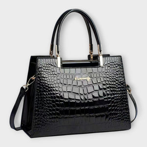 Olivia - Glossy Crocodile Pattern Handbag Aurevea Atelier