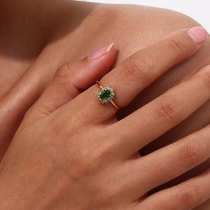 Amaryelle | Green Zirconia Ring 18K Gold Aurevea Atelier