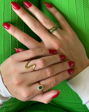 Amaryelle | Green Zirconia Ring 18K Gold Aurevea Atelier
