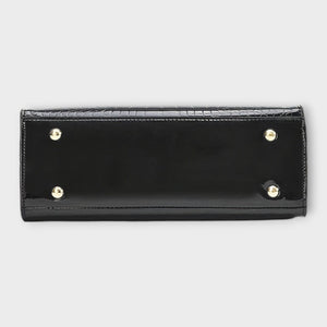 Olivia - Glossy Crocodile Pattern Handbag Aurevea Atelier