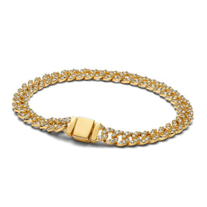 Shannelise | Cuban Pink Bracelet 18k Gold Aurevea Atelier
