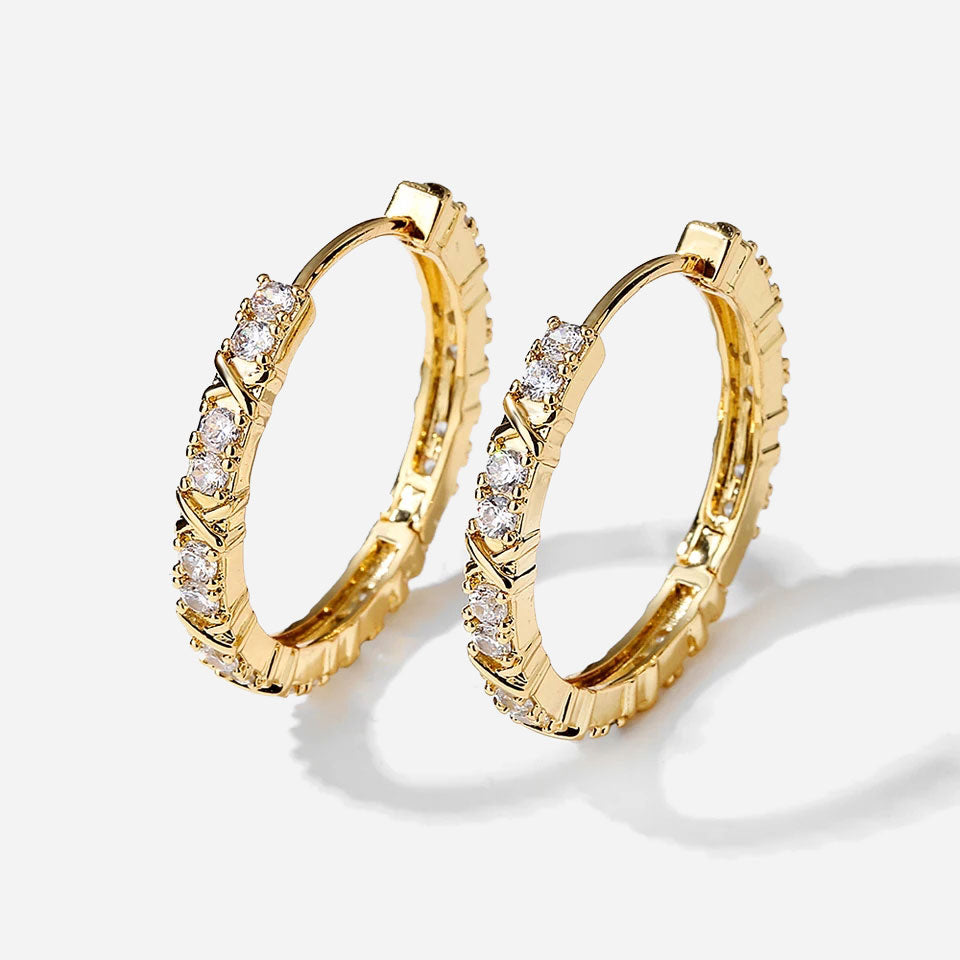 Aurelisse | Zirconia Cross Earrings 18K Gold Aurevea Atelier