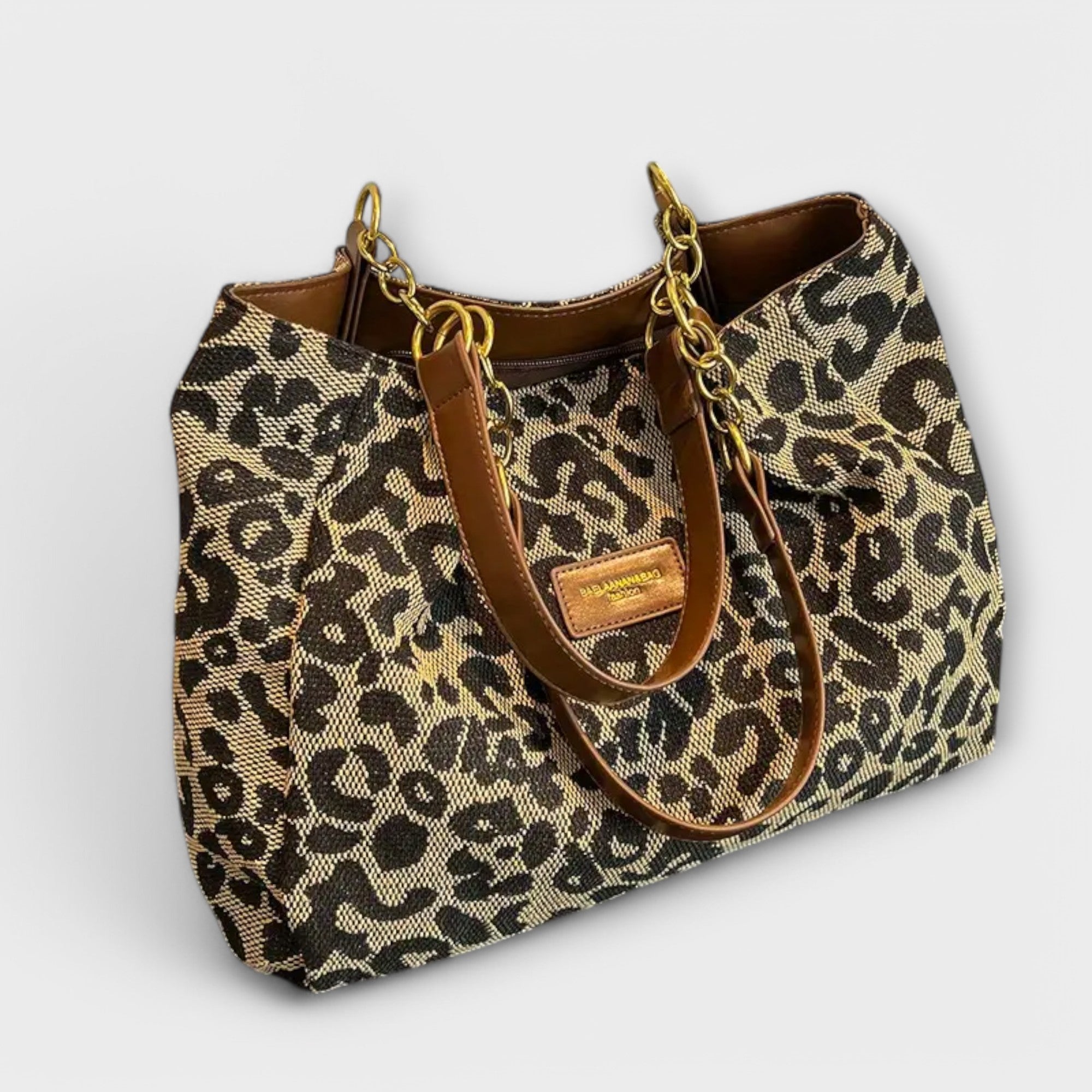 Olivia - Leopard Canvas Tote Aurevea Atelier