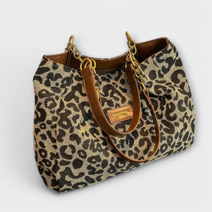 Olivia - Leopard Canvas Tote Aurevea Atelier