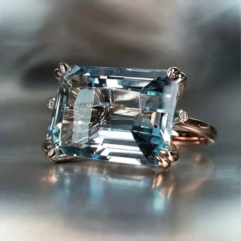 Classic Vintage Blue Zirconia Ring Aurevea Atelier