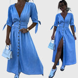 Sophia™ | Elegant Denim Dress Aurevea Atelier
