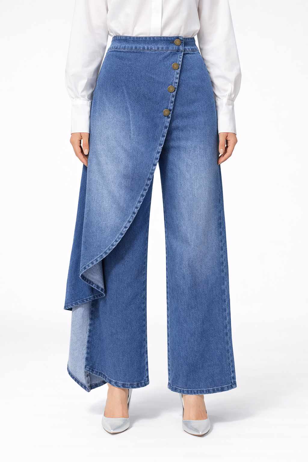 Demi | Elegant Wrap Denim Pants