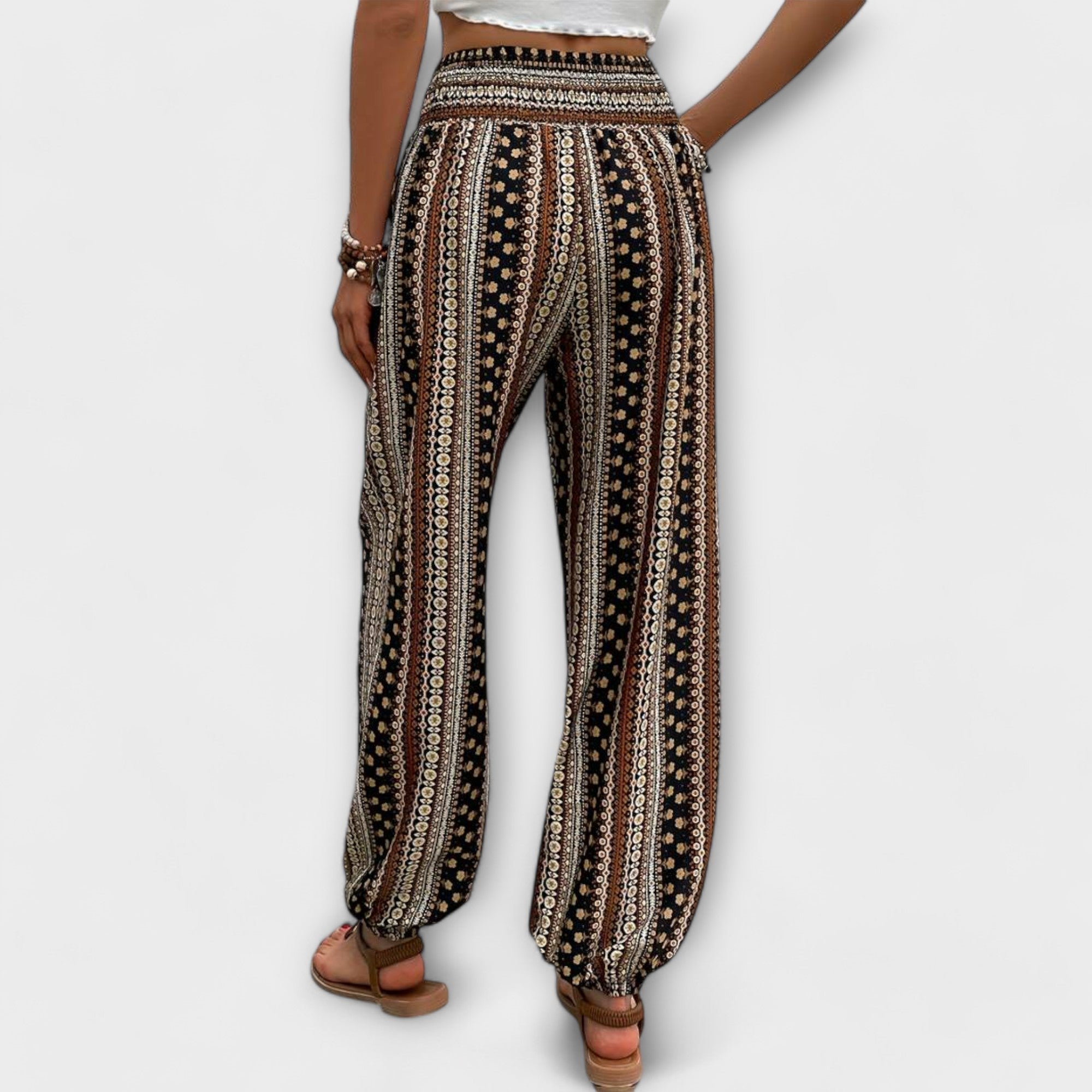 Scarlett - Pants with Ethnic Graphic Aurevea Atelier