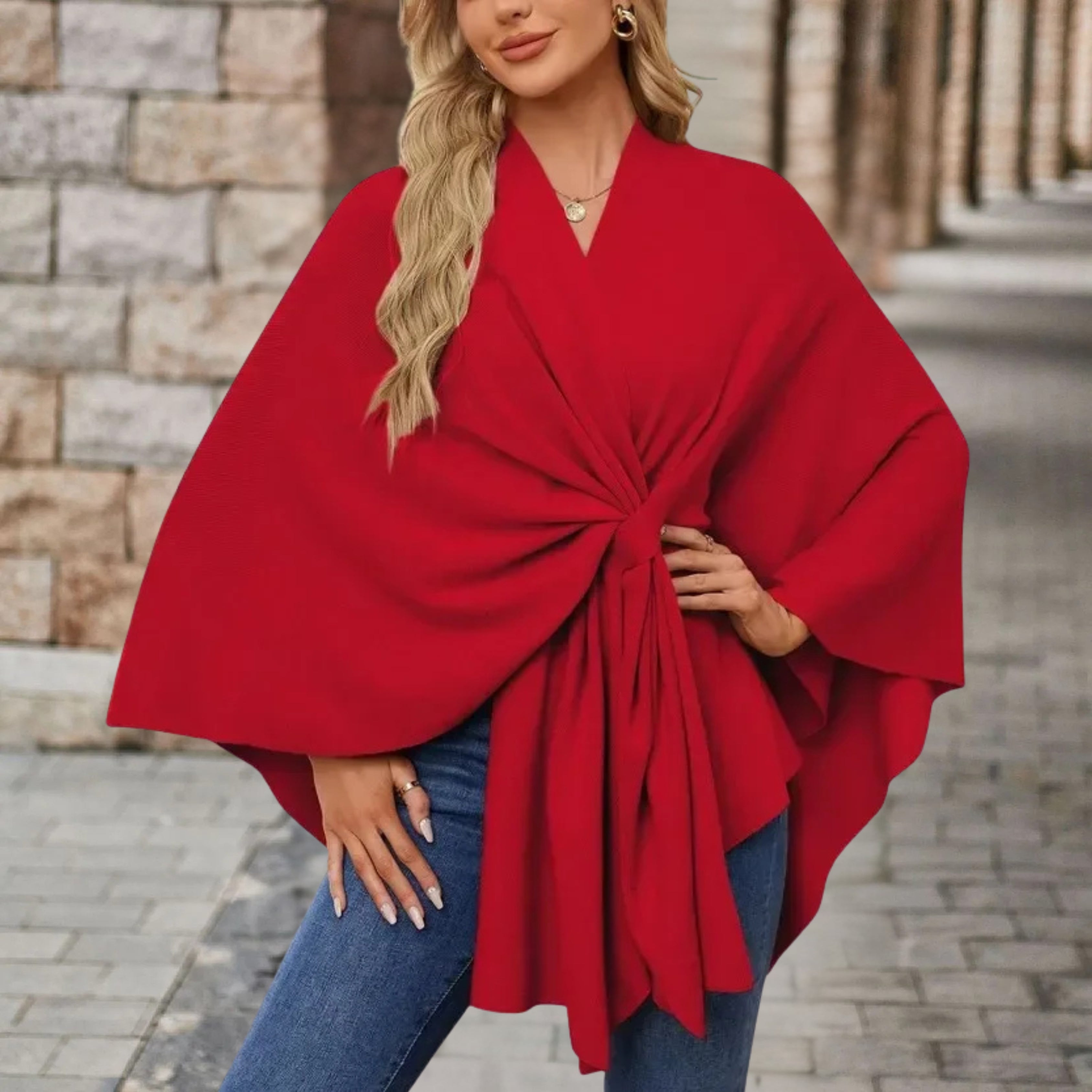 Silei | Elegant Poncho Sweater Aurevea Atelier