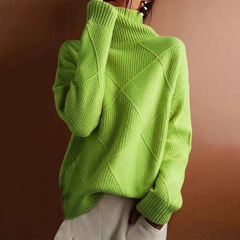 Amelia | Textured Turtleneck Knit Sweater