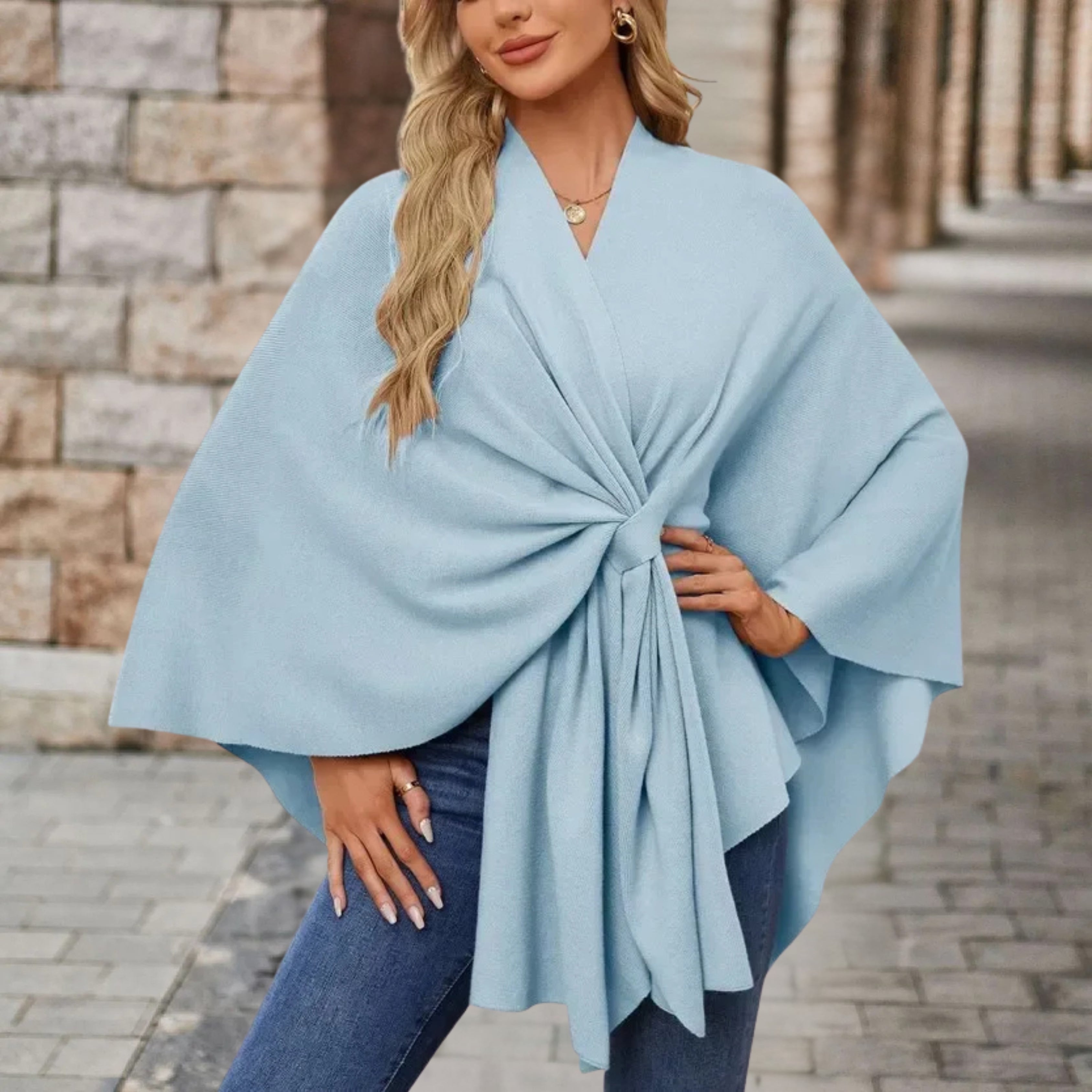 Silei | Elegant Poncho Sweater Aurevea Atelier