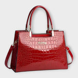 Olivia - Glossy Crocodile Pattern Handbag Aurevea Atelier