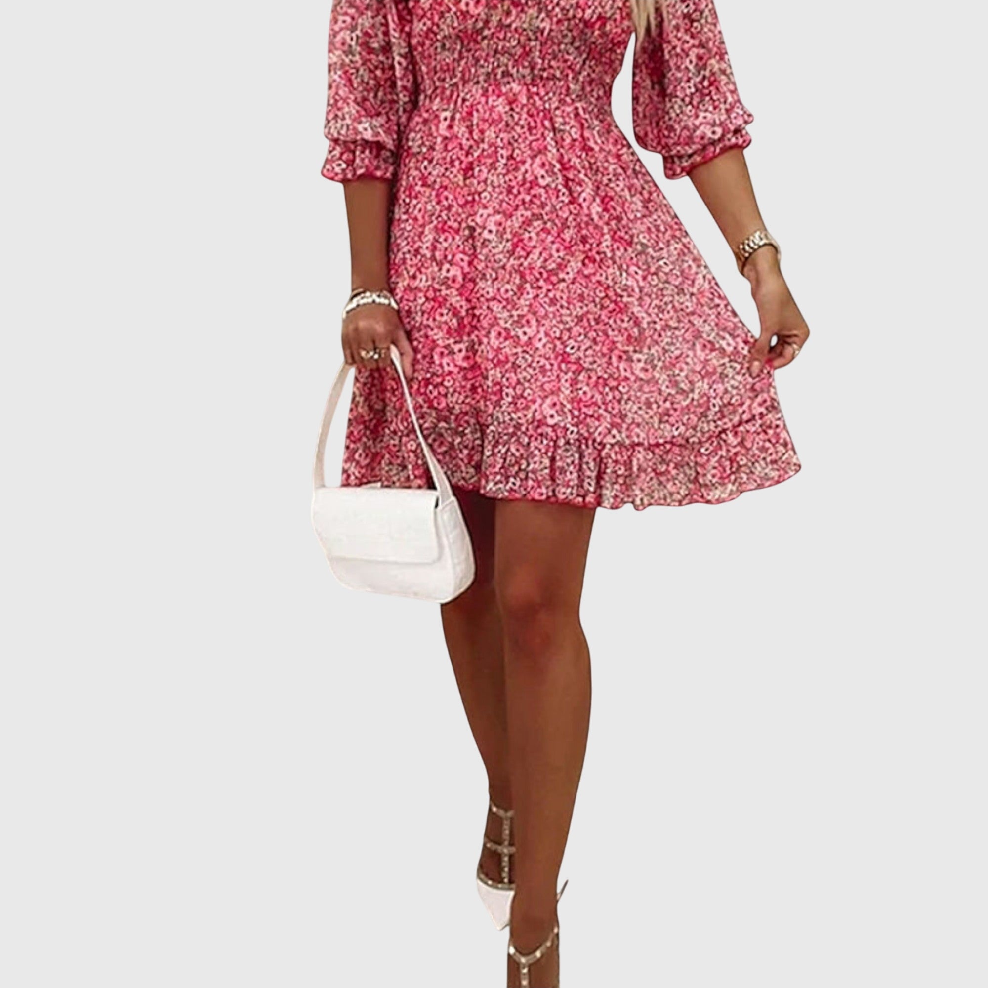 Elisa™ | Floral Puff Sleeve Dress Aurevea Atelier