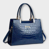 Olivia - Glossy Crocodile Pattern Handbag Aurevea Atelier