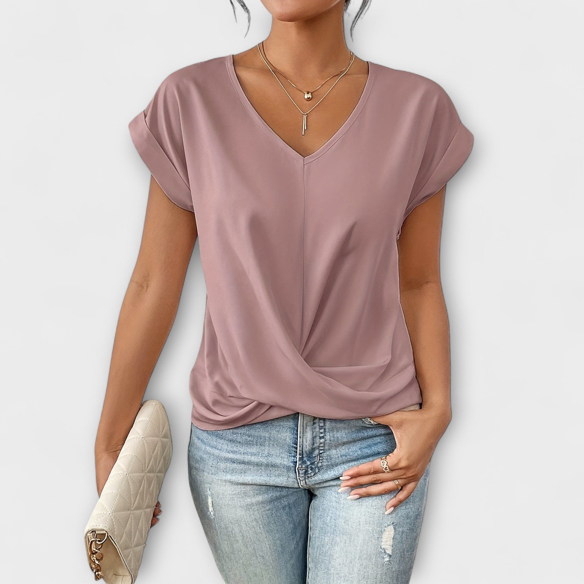 Carlinda | Elegant V-neck Top Aurevea Atelier