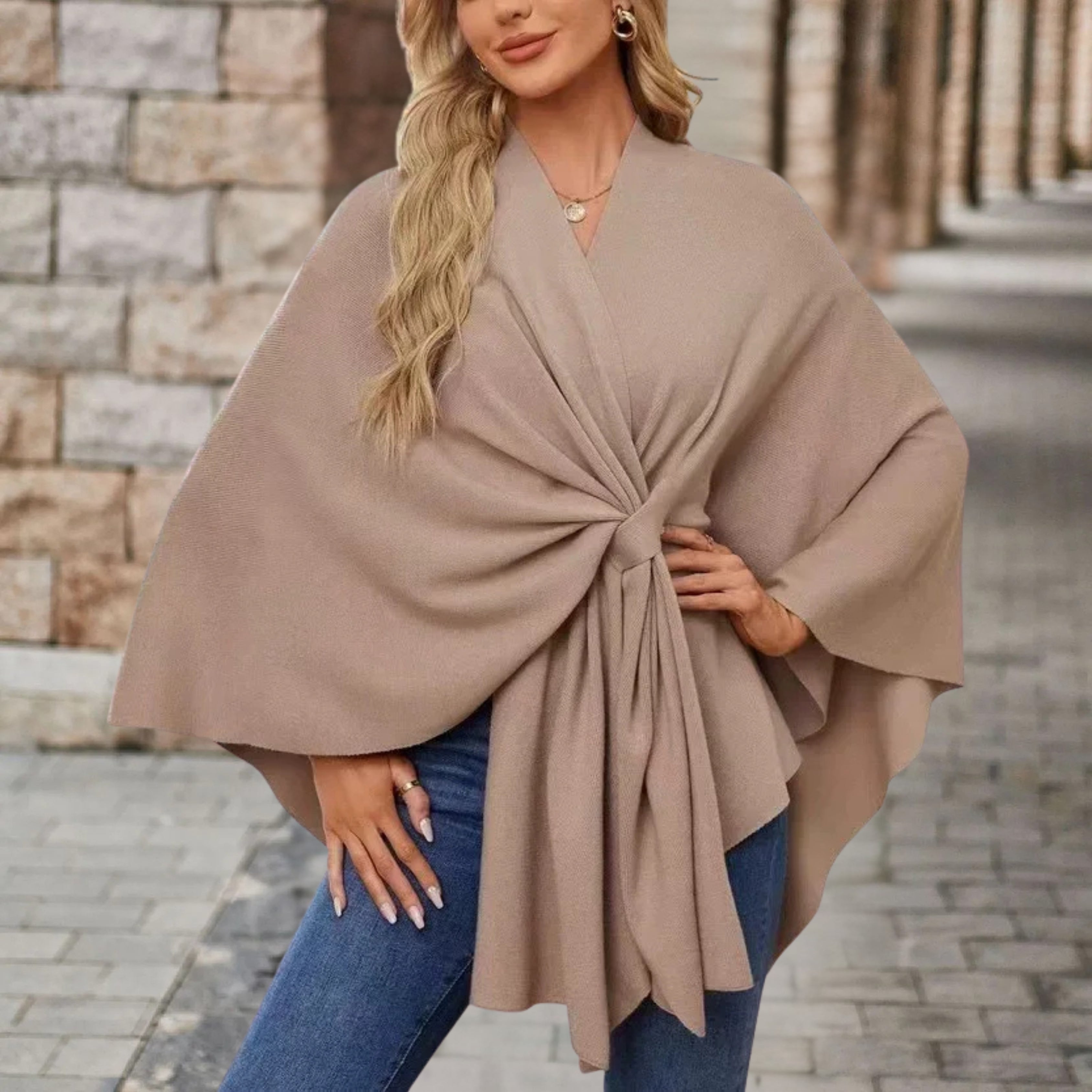 Silei | Elegant Poncho Sweater Aurevea Atelier