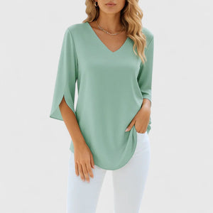Violetta™ | Sophisticated V-Neck Blouse Aurevea Atelier