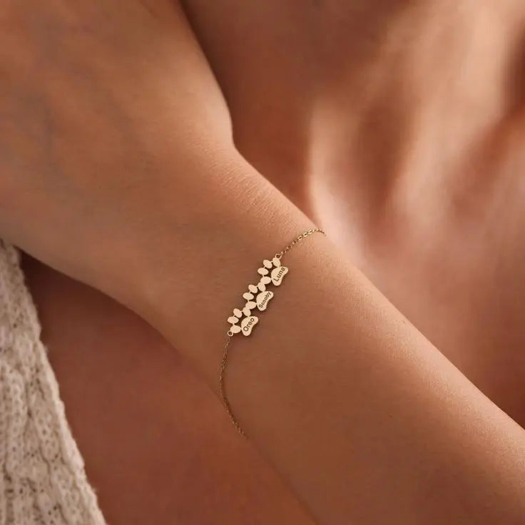 Personalized Name and Paw Bracelet