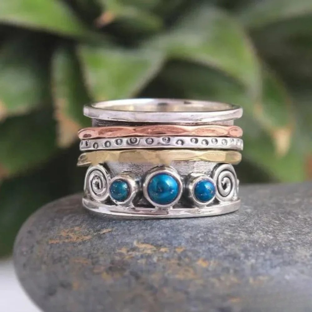 Bohemian Sapphire Meditation Ring Aurevea Atelier