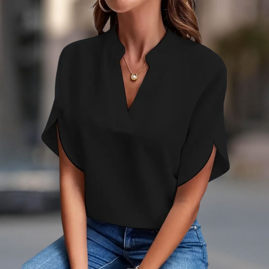 Elena Elegant V-Neck Women's Blouse