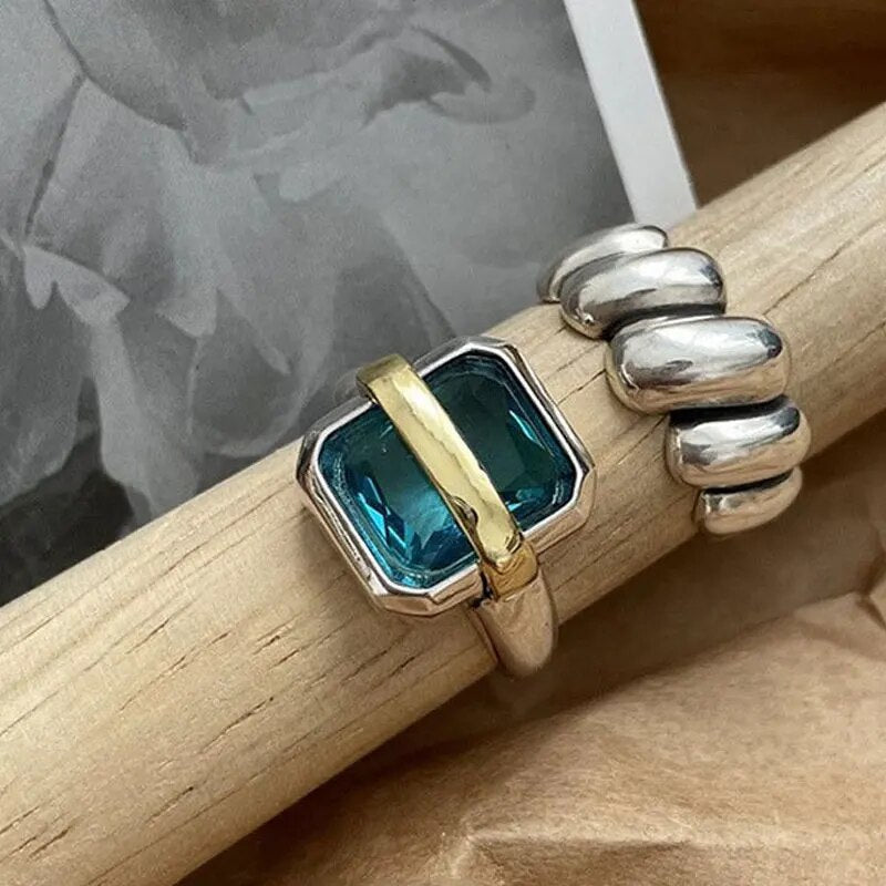 Blue Zircon Silver Ring Aurevea Atelier