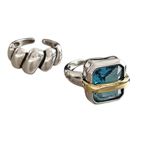 Blue Zircon Silver Ring Aurevea Atelier