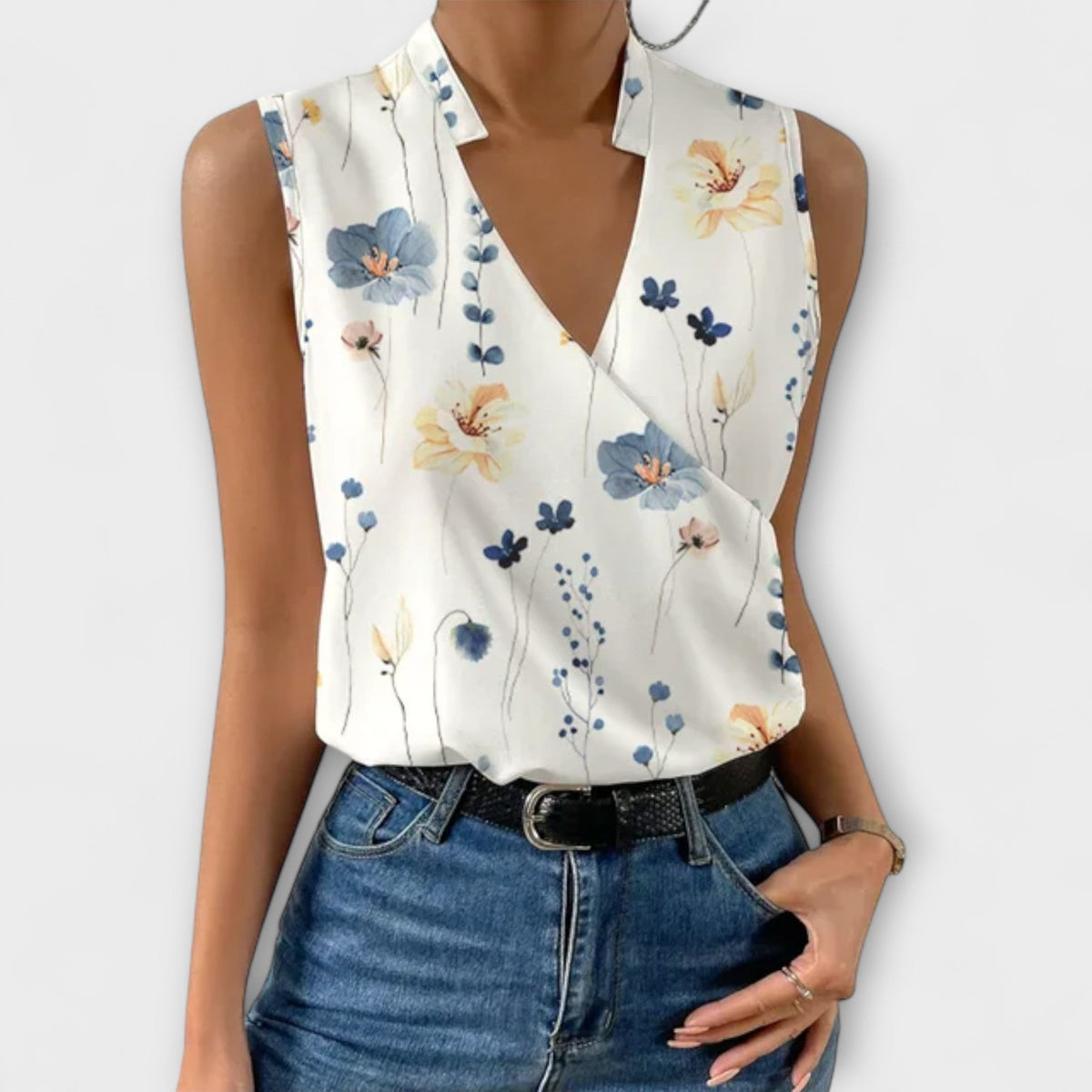 Loretta | Sophisticated V-neck Top Aurevea Atelier