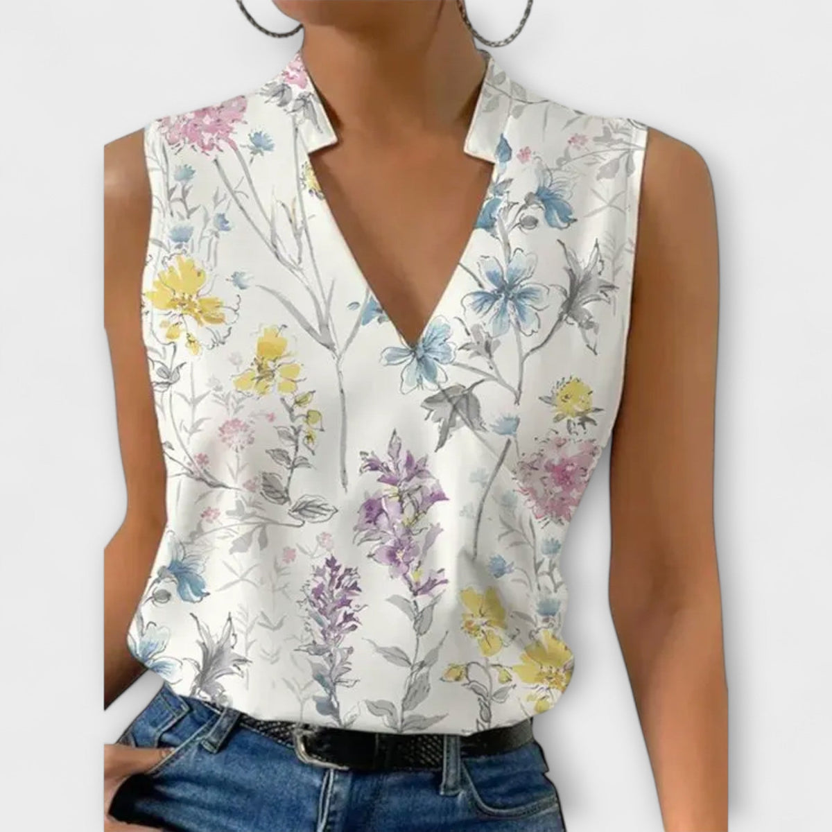 Loretta | Sophisticated V-neck Top Aurevea Atelier