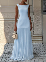 Lavish | Sleeveless Pleated Maxi Dress