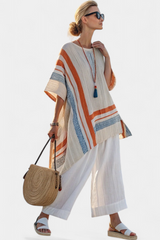 Caevan | Sophisticated Asymmetrical Blouse & Wide-Leg Linen Pants Aurevea Atelier