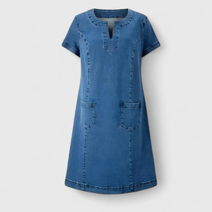 Christine | Elegant Denim Dress Aurevea Atelier