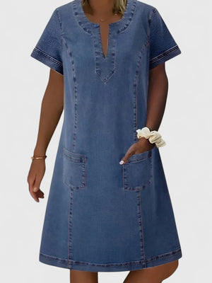 Christine | Elegant Denim Dress Aurevea Atelier