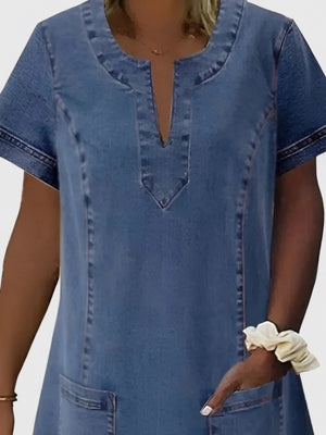 Christine | Elegant Denim Dress Aurevea Atelier