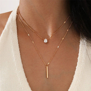Vintage Necklace Set with Gold Pendant Aurevea Atelier