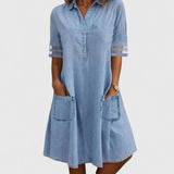 Brittany | Figure Flattering Denim Dress Aurevea Atelier