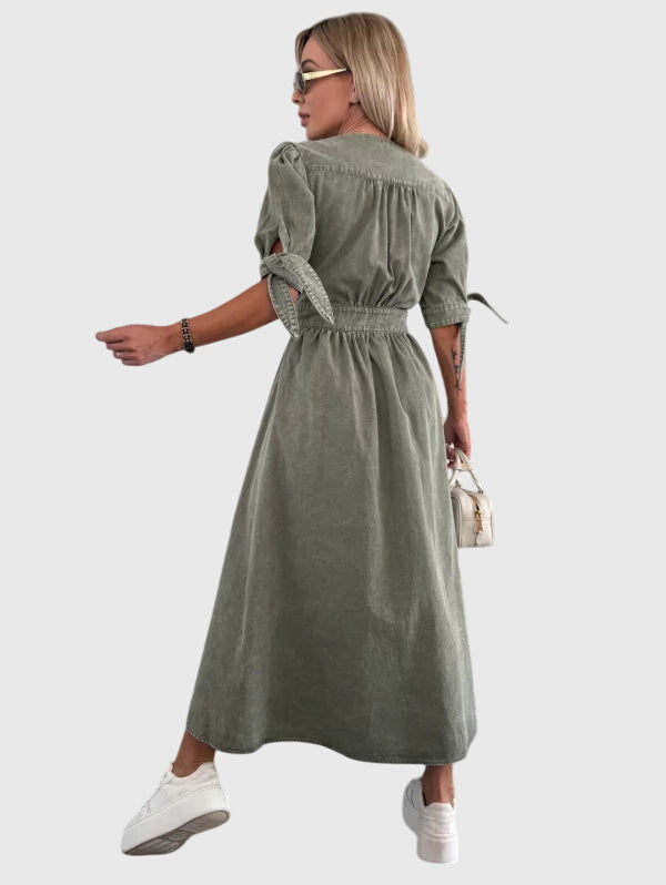 Sophia™ | Elegant Denim Dress Aurevea Atelier