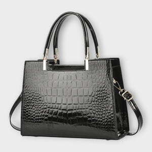 Olivia - Glossy Crocodile Pattern Handbag Aurevea Atelier