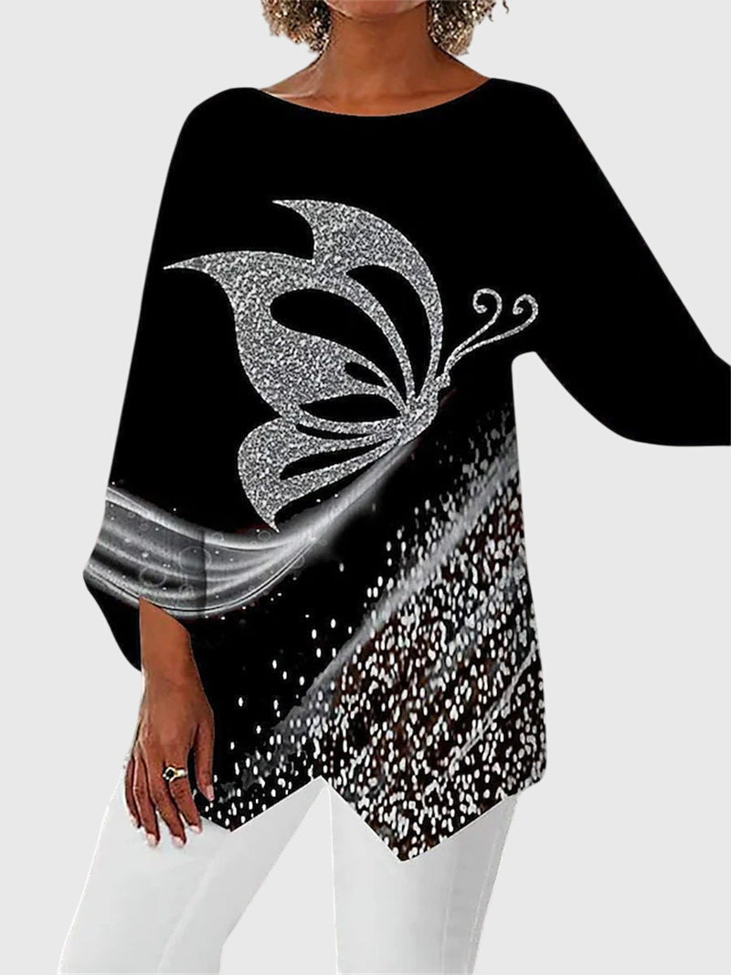 Alayah™ | Elegant Crew Neck Top Aurevea Atelier