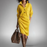 Constance™ | Soft Knit Dress with Buttonp