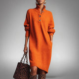 Constance™ | Soft Knit Dress with Buttonp
