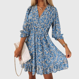 Elisa™ | Floral Puff Sleeve Dress Aurevea Atelier