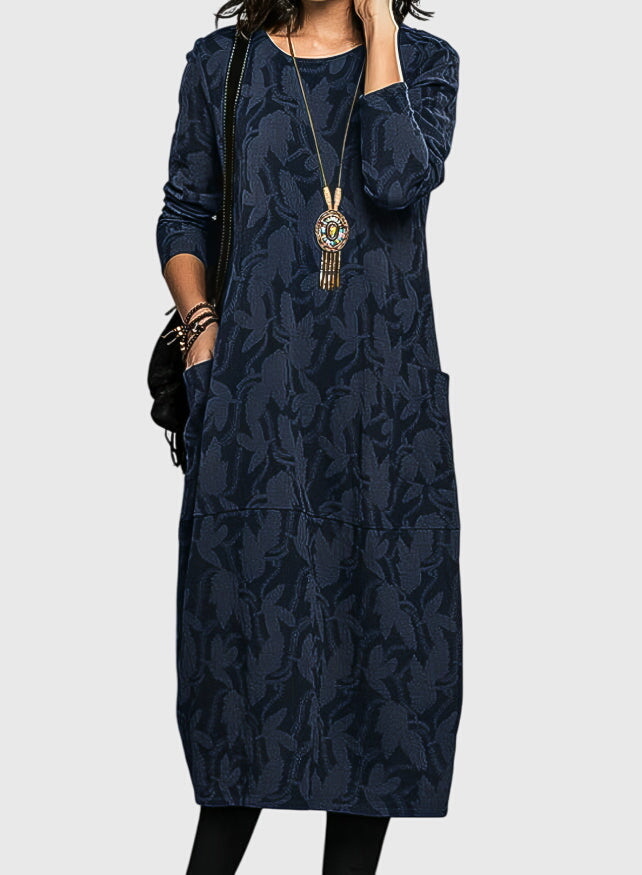 Victoria | Casual Round-Neck Dress Aurevea Atelier