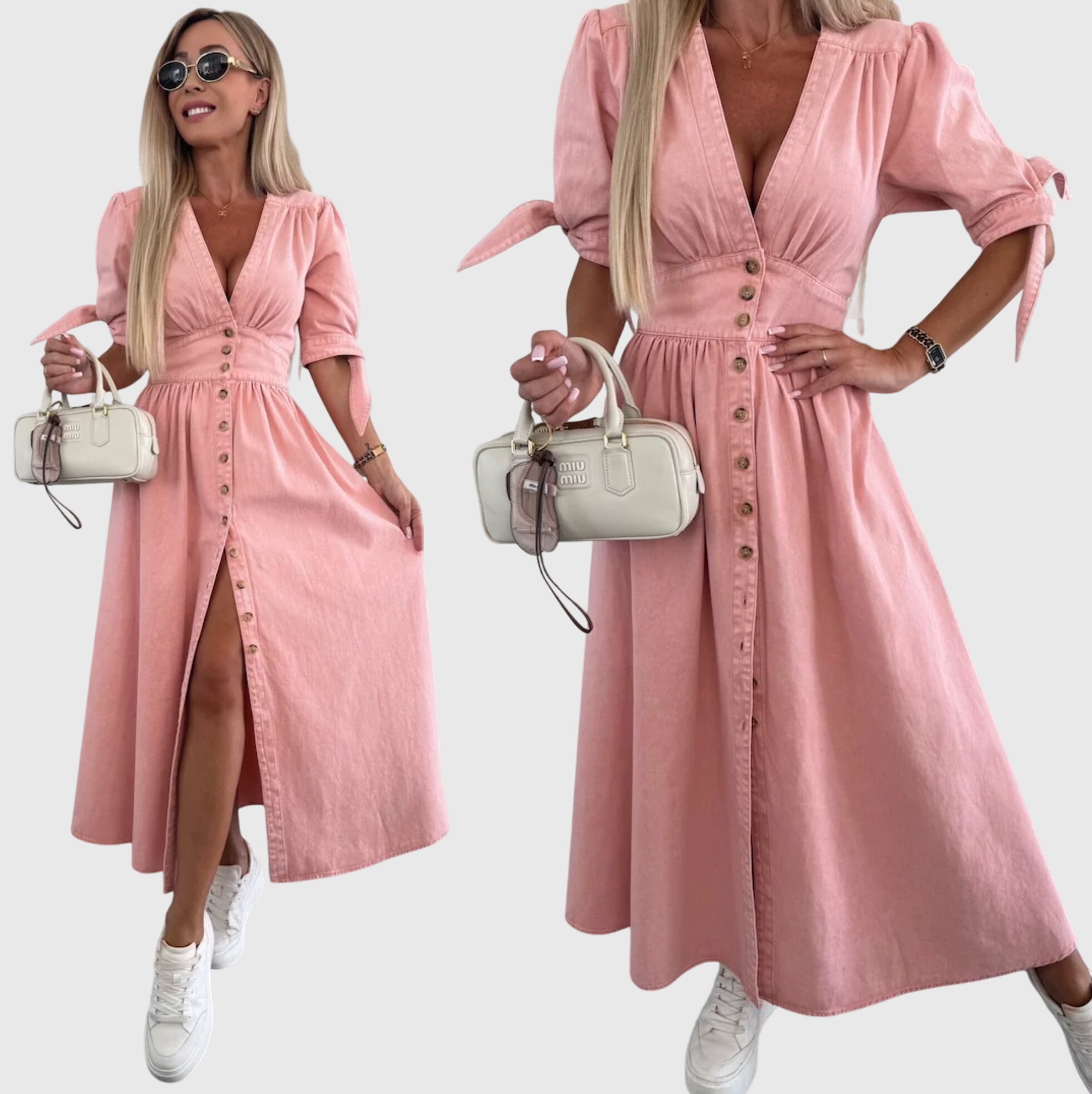 Sophia™ | Elegant Denim Dress Aurevea Atelier