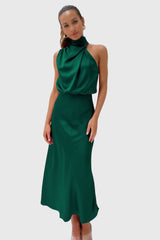Ava™ | Glamorous Satin Halter Dress Aurevea Atelier