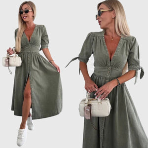 Sophia™ | Elegant Denim Dress Aurevea Atelier