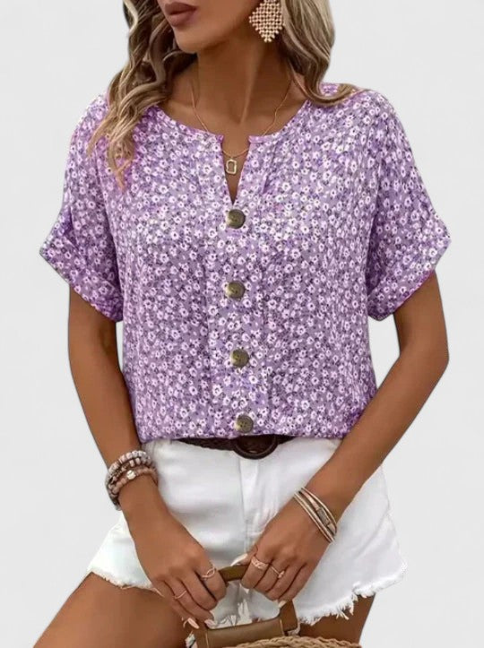 Sabine - Elegant Floral Summer Top Aurevea Atelier