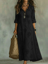 Elara Floral Ruffle Collar Dress